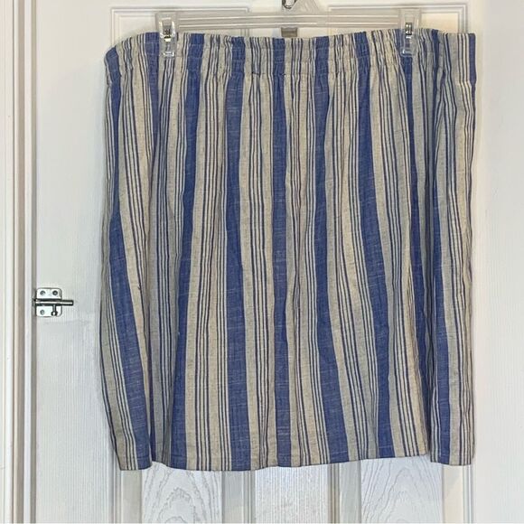 Torrid Mini Linen High Waisted Skirt in Natural Blue Stripe Size 3X NWT - Picture 14 of 14